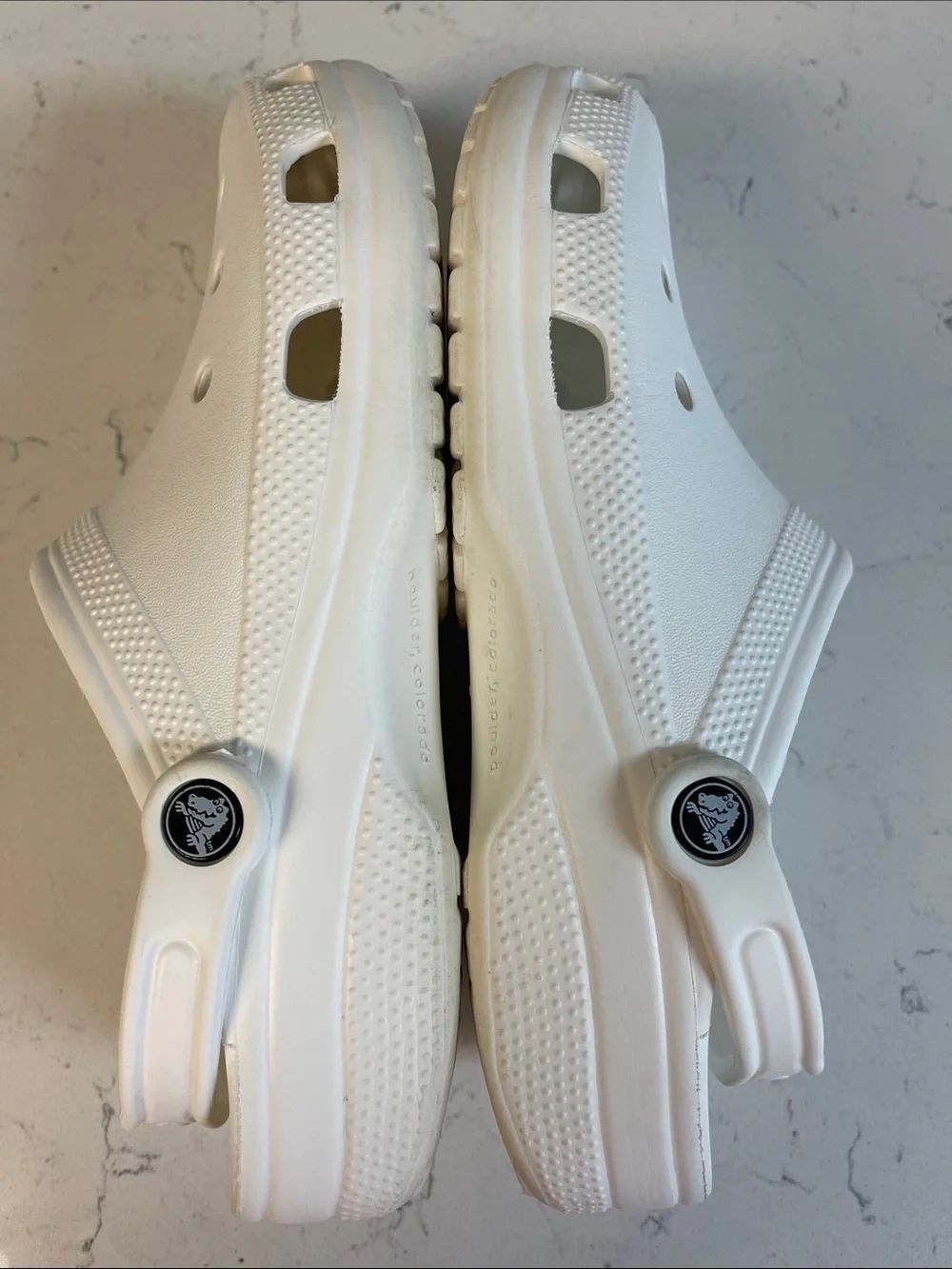Crocs Classic Clog White Fun Rubber Shoes Unisex Adult M9 / W11 Style # 10001 - Picture 8 of 17